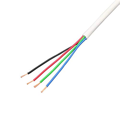 5m RGB LED Línea de control 4x 0,34mm² LiYY Extensión 4 wire Cable de alimentación blanco