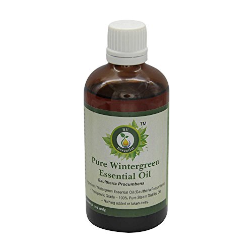 Aceite esencial de Wintergreen | Gaultheria procumbens | Para pain alivio | 100% natural puro | Vapor destiló | Grado Terapéutico | Wintergreen Essential Oil | 50ml | 1.69oz By R V Essential