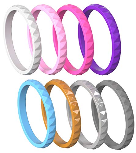 Anillos de compromiso de silicona de Maii Rings, para mujer, de silicona, para bodas, anillos de compromiso para mujeres, color Naranja, talla 60/US:9/UK:R(18.95mm)