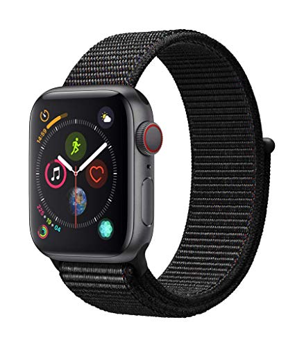 Apple Watch Series 4 (GPS + Cellular) con caja de 40 mm de aluminio en gris espacial y correa Loop deportiva negra