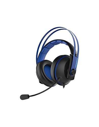 Asus Cerberus V2 Blue - Auriculares gaming con altavoces Asus Essence de 53 mm, diadema de acero inoxidable y almohadillas envolventes
