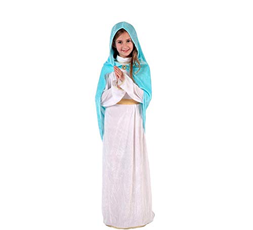 Atosa-32539 Disfraz Virgen Niña Infantil, Color Blanco, 5 a 6 años (32539)