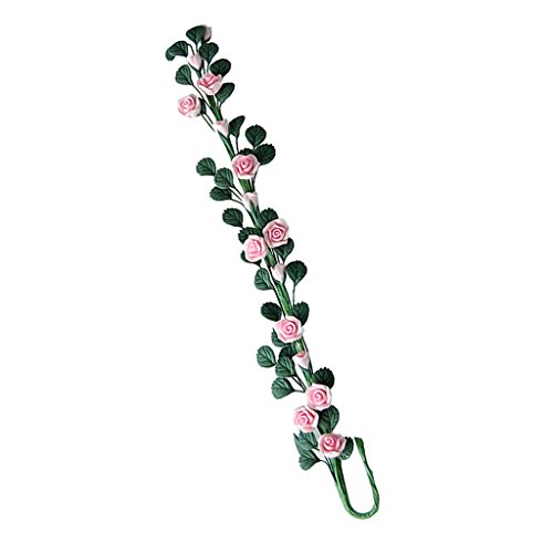 B Baosity 1:12 Ramo de Flores Rosa Rosas Mensuales Realistas con Core Hojas Verdes en Miniatura Hecho a Mano Ornamento para Dollhouse