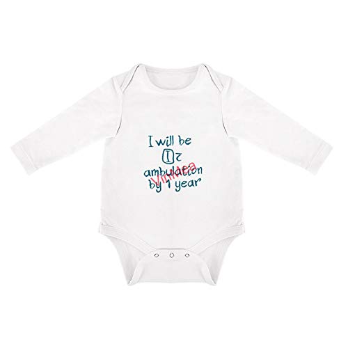 Baby Bodysuits Funny Long Sleeve I Will Be Independent with Ambulation by 1 Year Bodysuit for Sweet Baby Girls & Boys (3-6 Months)