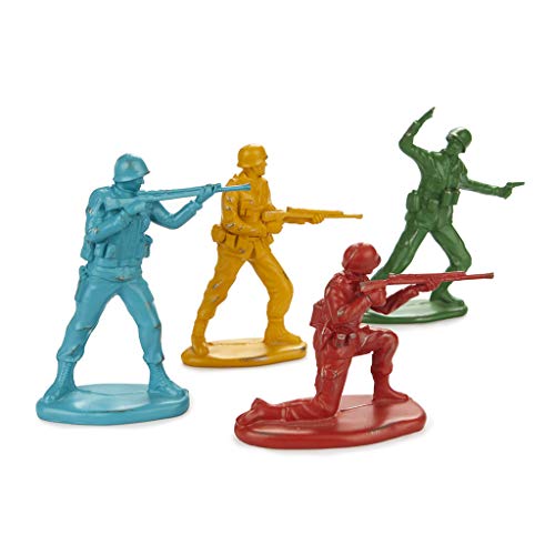 Balvi Figuras Decorativas Platoon Soldaditos de Colores de Gran tamaño Set de 4 Soldados Militares con Detalles cuidados Polyresina 18,7x17x7,5