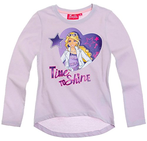 Barbie - Camiseta de manga larga para niñas Morado Lila 2 Años