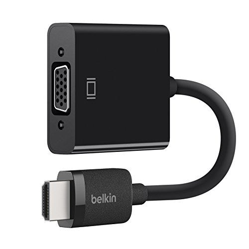 Belkin AV10170bt - Adaptador de HDMI Macho/VGA Hembra con Corriente por Micro-USB y con Audio de 3.5 mm, Negro