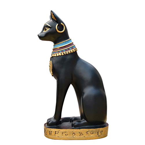 BESPORTBLE Egipto Diosa Gato Bastet Estatua Antiguo Egipto Kitty Egipcia Bastet Escultura Egipcio Figurita Coleccionable Decoración de Escritorio