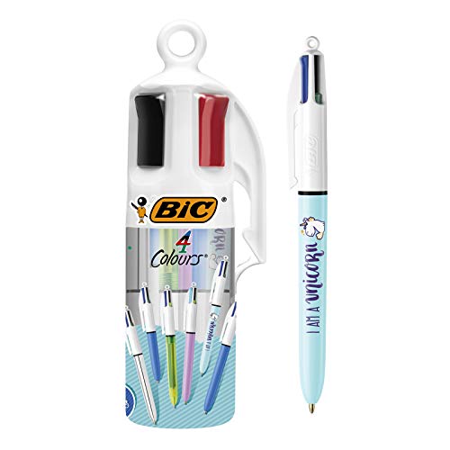 BIC STYLO-BILLE 4 COLOURS TUBO DECORE MIXTE X6 Bolígrafos - Bote Fluorescente de 6 Bolígrafos, multicolor