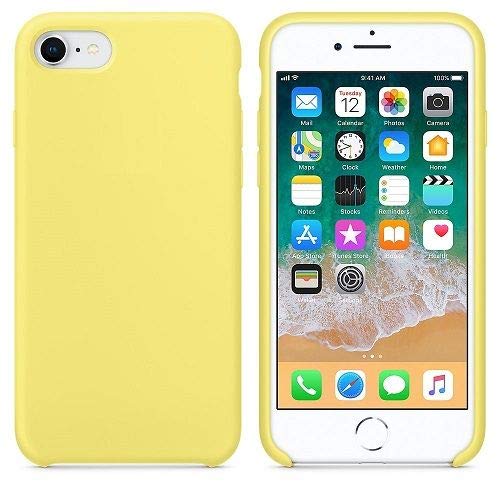 CABLEPELADO Funda Silicona iPhone 7/8 Textura Suave Color Amarillo