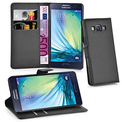 Cadorabo Funda Libro para Samsung Galaxy A5 2015 en Negro Fantasma - Cubierta Proteccíon con Cierre Magnético, Tarjetero y Función de Suporte - Etui Case Cover Carcasa