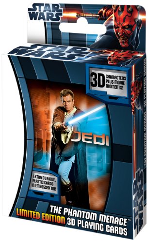 Cartamundi Juego de Cartas 3D, diseño de Star Wars, La Amenaza Fantasma