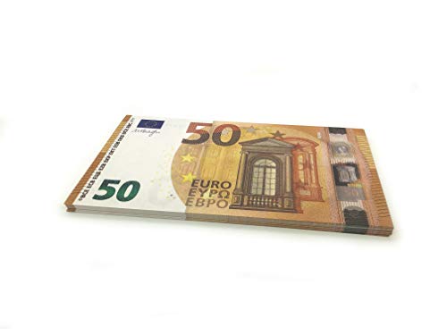 Cashbricks Billetes de juguete de 75 x 50 euros, ampliados, 125 % tamaño 2017