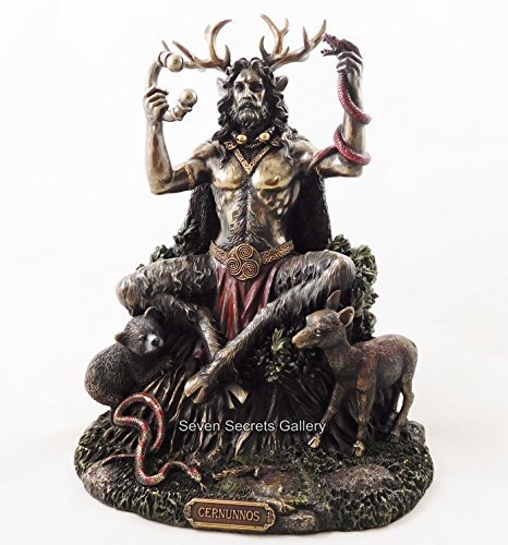 Cernunnos Señor del Bosque Bronzado Estatua Figura Figura de Altar Dios Pagano Ornamento | 3149