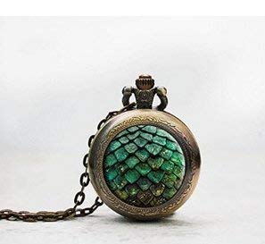Colgante de reloj Poket de Huevo de Dragón, Juego de Tronos, collar de reloj de Poket, joyería, colgante chapado en plata,