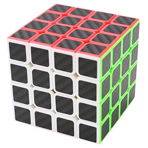 Coolzon Puzzle Cube 4x4x4 Cubo Magico con Pegatina de Fibra de Carbono Velocidad
