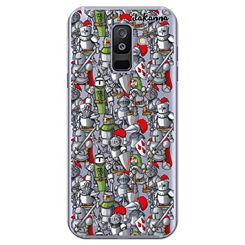 dakanna Funda para [Samsung Galaxy A6 Plus (2018)] de Silicona Flexible, Dibujo Diseño [Juego Caballeros armados Medievales], Color [Fondo Transparente] Carcasa Case Cover de Gel TPU, Smartphone