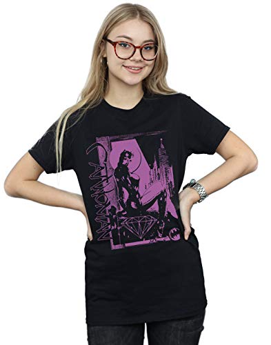 DC Comics Mujer Justice League Catwoman Vote For Batman Camiseta del Novio Fit Negro X-Large