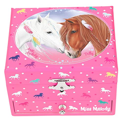 Depesche 10894 Miss Melody - Joyero con caja de música, 9 x 13 x 11 cm, color rosa