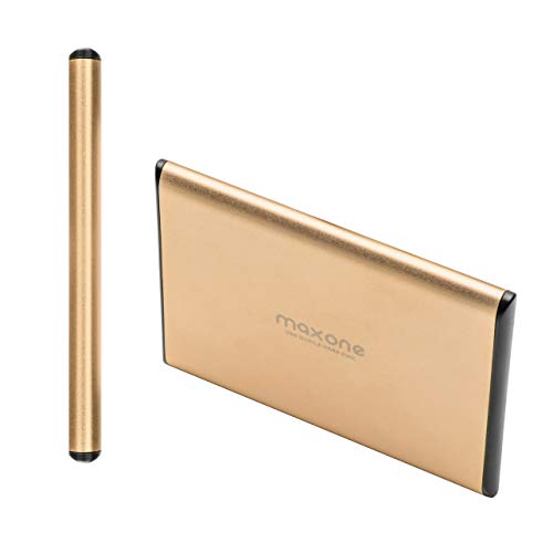 Disco duro externo 500GB - 2.5" USB 3.0 Ultrafino Diseño Metálico HDD Portátil para Mac, PC, Laptop, Ordenador, Xbox one, PS4, Smart TV, Chromebook - Gold