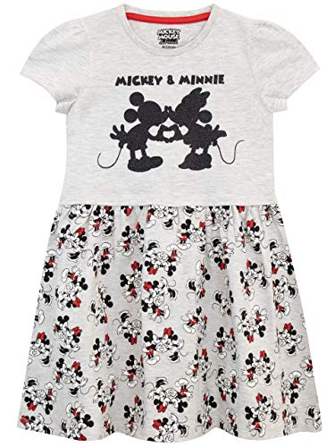 Disney Vestido para niñas Minnie Mouse Gris 6-7 Años