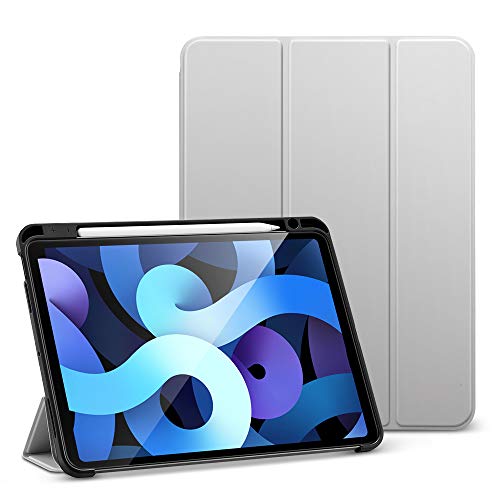 ESR Funda Folio para iPad Air 4 (2020) 10,9 Pulgadas [Soporte Pencil] [Funda Blanda Flexible] [Diseño Tríptico] Serie Rebound - Grey