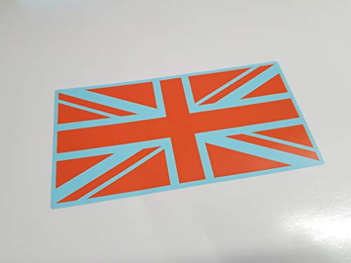 Etiqueta engomada externa de vinilo de estilo GT40 con bandera de Ding Dong Union Jack naranja y azul.
