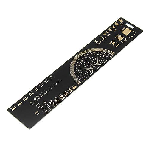 FEIYI Otro módulo de placa 10pcs 20cm multifuncional PCB regla herramienta de medición Resistencia condensador chip IC SMD diodo Transistor paquete 180 grados