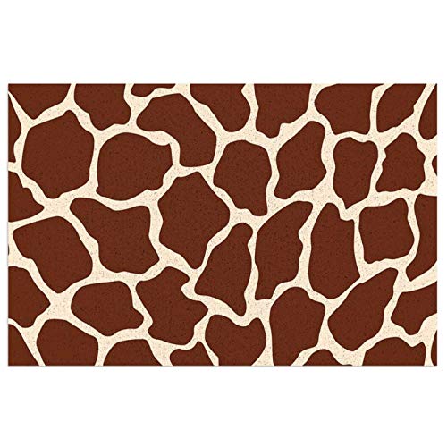 Felpudo de PVC con patrón de jirafa de colores, antideslizante, impermeable, para entrada al aire libre, 23.6 x 15.7 pulgadas
