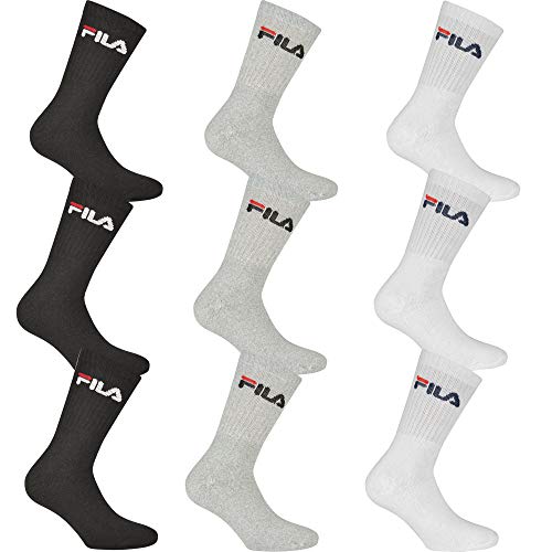Fila 9 pares de calcetines deportivos unisex clásicos, surtidos, 35-38