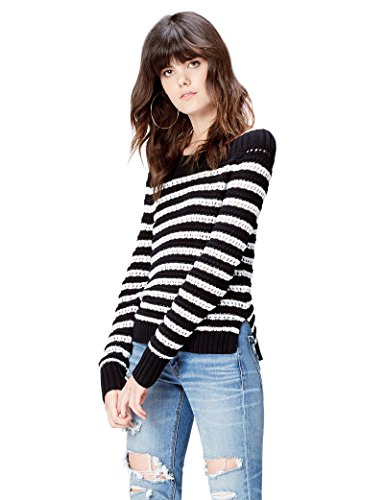 find. Jersey de Hilo de Rayas Marineras para Mujer , Negro (Black/white), 42 (Talla del Fabricante: Large)