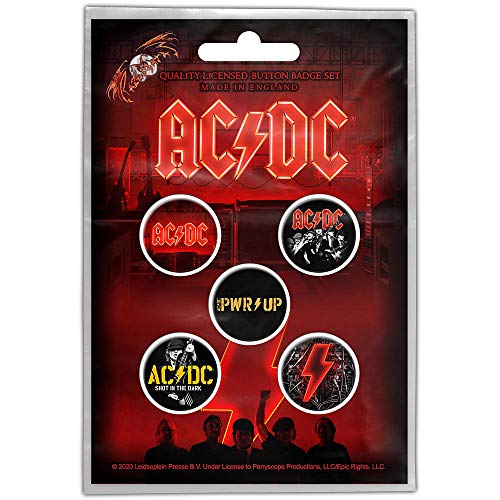for-collectors-only Juego de 5 chapas de AC/DC Power Up con logotipo de la serie Dark Stage