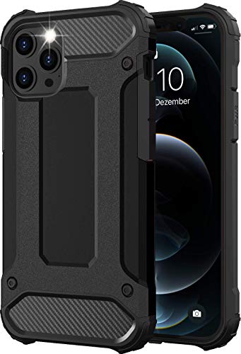 Funda para iPhone 12 Pro Max, color negro, carcasa para exteriores, carcasa rígida, ultrafina, compatible con el iPhone 12 Pro Max.