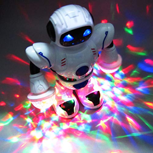 FUSTMS Robot de juguete robots regalo inteligente robot de música juguete divertido luz eléctrica y muñeca de música astronauta bailando juguete de luz
