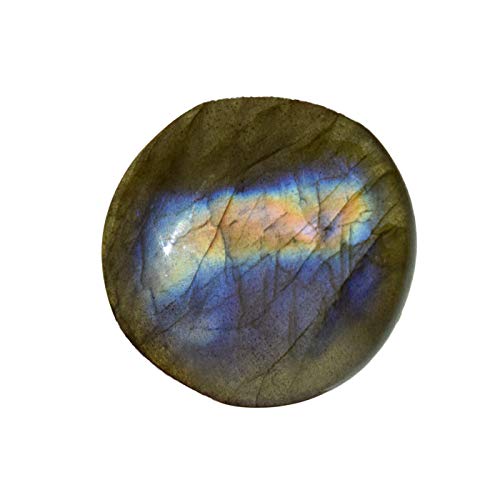 GEMHUB Labradorita natural de 20 quilates certificado cabujón redondo sin calentar azul Flash labradorita piedra preciosa suelta DG-450