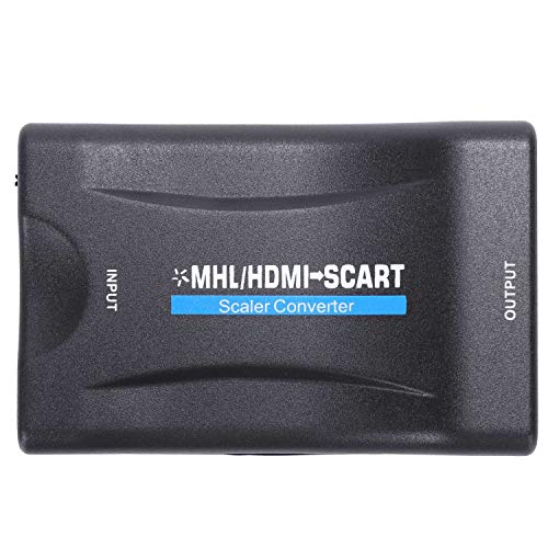 Gesh Conversor de entrada SCART a salida SCART vídeo compuesto HD audio estéreo 720p/1080p para HDTV DVD NTSC PAL - a SCART