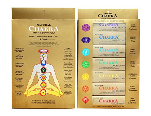GJ BOON - Varillas de incienso de la colección de chakras naturales enrolladas a mano con siete chakras