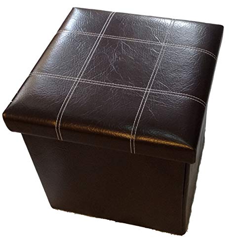 GMMH Original - Taburete Cubo de Almacenamiento para Sentarse, Caja Plegable 38 x 38 x 38 cm - Marrón