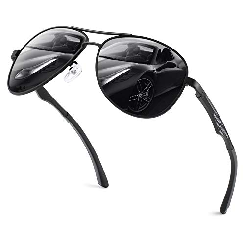 GQUEEN Bisagras de resorte Premium Al-Mg aviador gafas de sol polarizadas MOS1