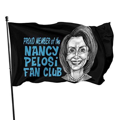 Hdadwy Nancy Pelosi Fan Club Bandera de 3 x 5 pies Poliéster de Nailon Resistente a los Rayos Ultravioleta y Colorfast para Todo Clima