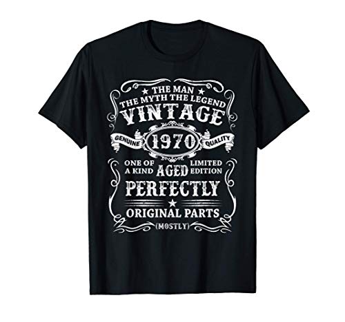Hombre Nacido En 1970 Vintage 1970 51 Años Cumpleaños Hombre Regalo Camiseta