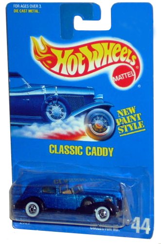 Hot Wheels - 1992 - Classic Caddy - Cadillac - New Paint Style - Blue & Black - Collector #44 - Rare - Limited Edition - Collectible 1:64 Scale
