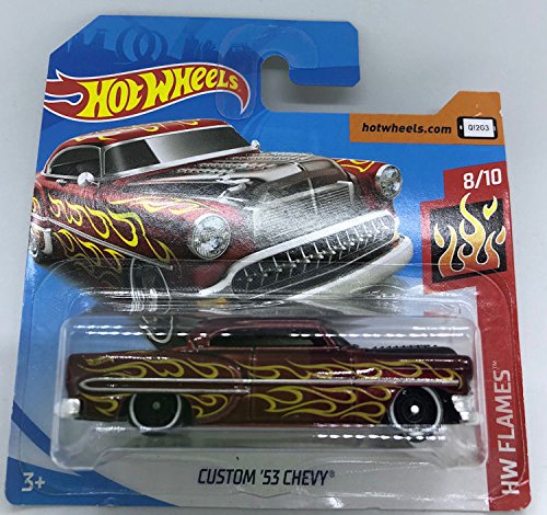 Hot Wheels 2018 Custom '53 Chevy Metallic Red 8/10 HW Flames 109/365 (Short Card)