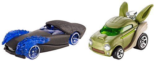 Hot Wheels Vehículos coleccionables de Star Wars, 2 unidades, Emperor Paplpatine y Yoda