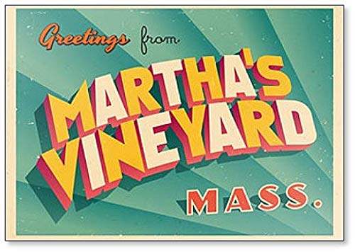 Imán para nevera con ilustración turística de Martha's Vineyard, Massachusetts
