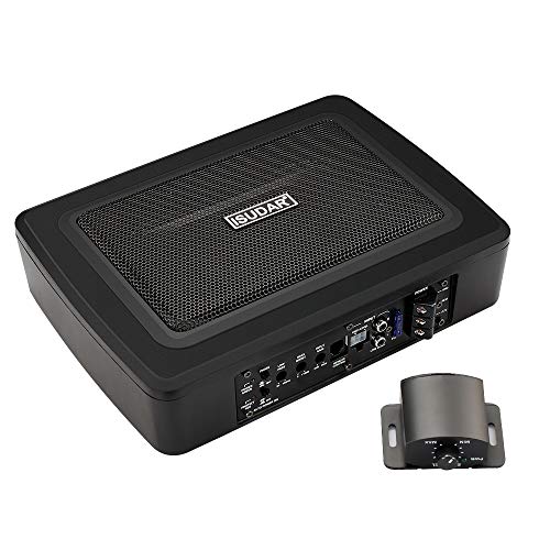 ISUDAR SU6901 Slim Subwoofer Activo para Coche con Amplificador (150 Watt 6 * 9")