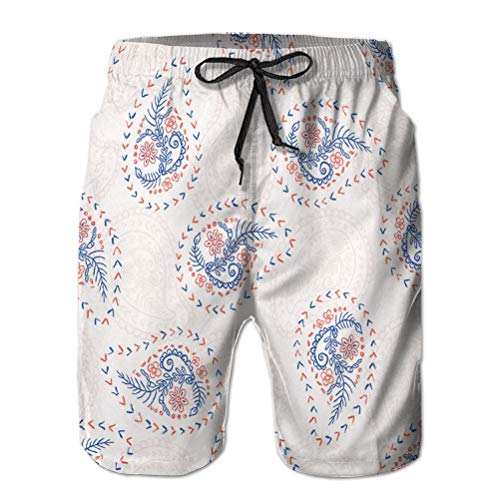jiilwkie Hombres con cordón elástico en la Cintura Bañador Shorts de Playa Estilo años 50 Retro zhizhi p L