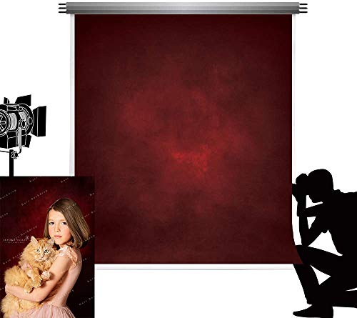 Kate Fotografía Telón de Fondo 1,5x2,2m Rojo Negro Degradado Resumen Fondos Oscuros Fondo de Estudio Plegable Vintage Textura de Terciopelo Lavable Tapiz Decorativo