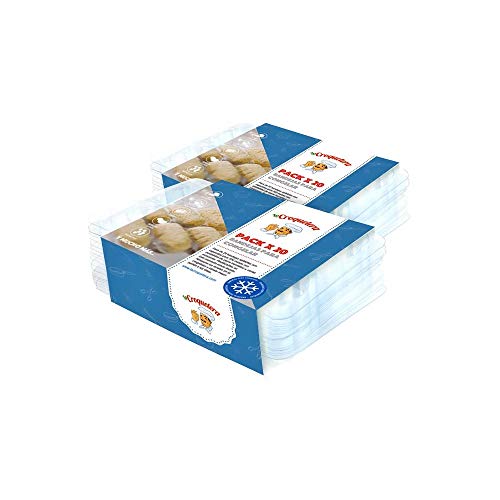 La Croquetera - Pack de 40 bandejas apilables y Reutilizables - para 400 masas (croquetas, albóndigas, Bolas, etc.) - 100% español : Patentado y Fabricado en España