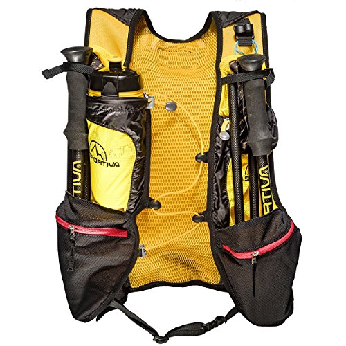 La Sportiva Sky Vest, Mochila Unisex Adulto, Multicolor (Black/Yellow), 24x36x45 cm (W x H x L)